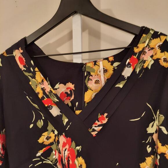 Free People Neon Garden Mini Dress 10 Dark Floral Fairy Dark Romantic Date Night - Picture 2 of 7